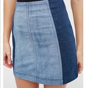 ❤️‍🔥HOST PICK❤️‍🔥Free People Two Tone Denim Miniskirt